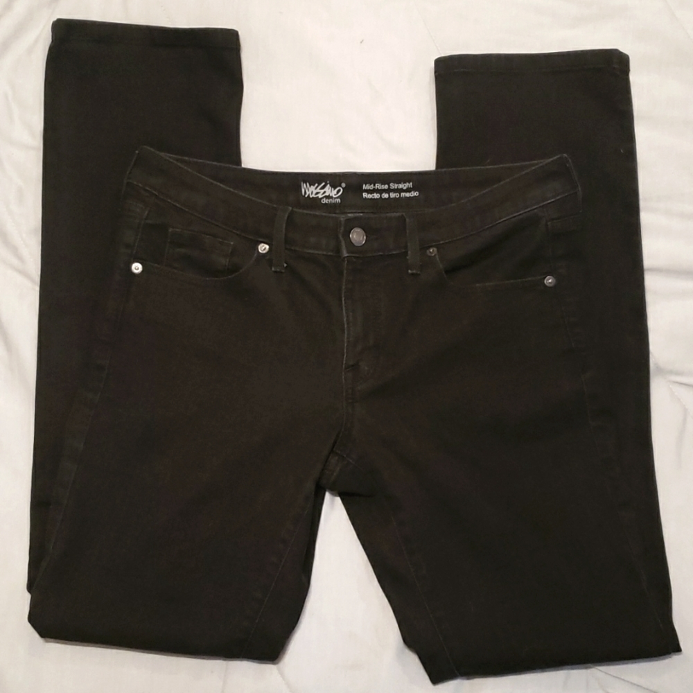 Black Mossimo Denim Mid-Rise Straight Black Jeans 8/29 R
